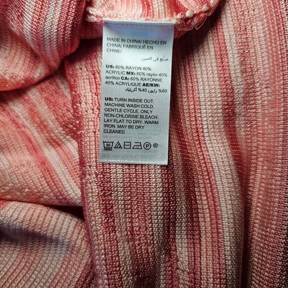 Chico's Embroidered Striped Jacquard Cardigan Pink Size M - Picture 6 of 8